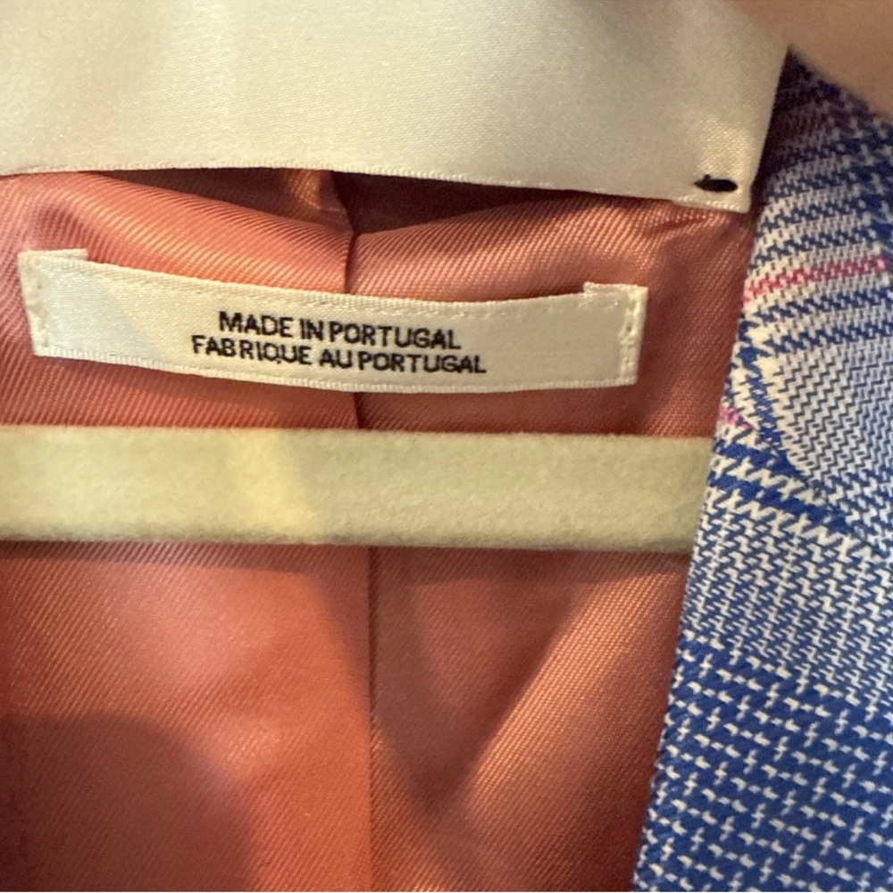Essentiel Blue & Pink Plaid Double-Breasted Blazer - Picture 11 of 16